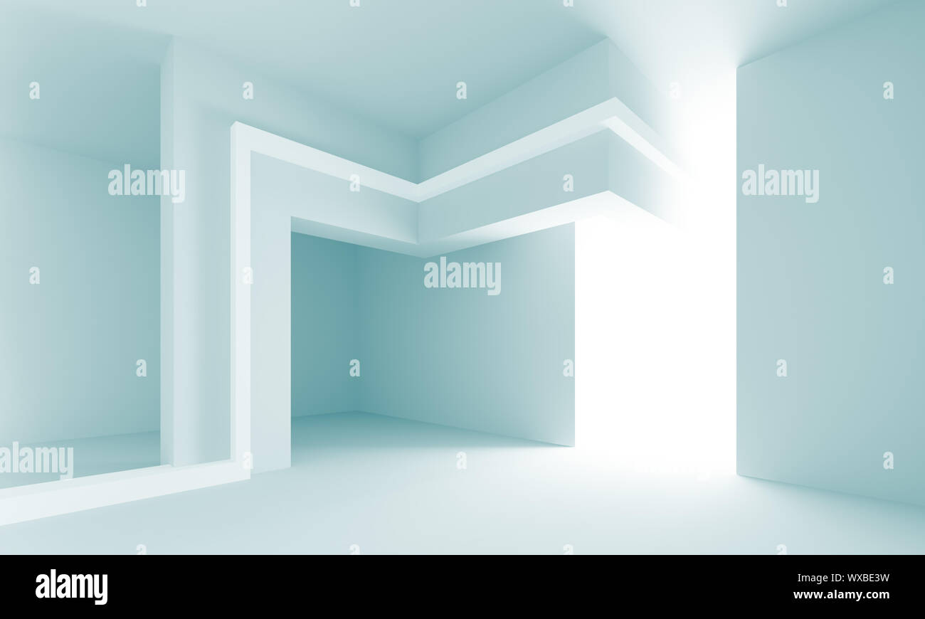 3d Illustration of Blue Abstract Interior Design Stock Photo - Alamy