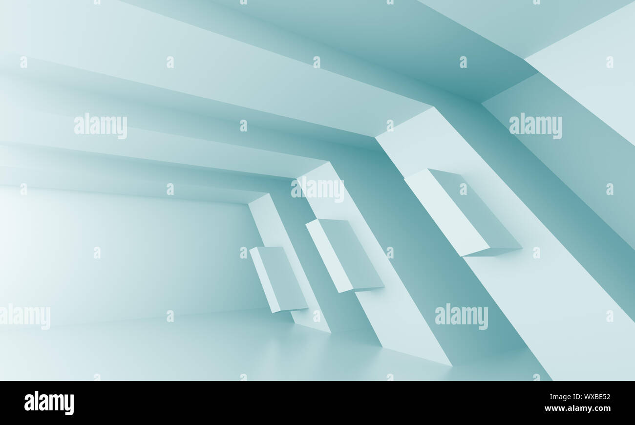 3d Illustration of Blue Abstract Interior Background Stock Photo - Alamy