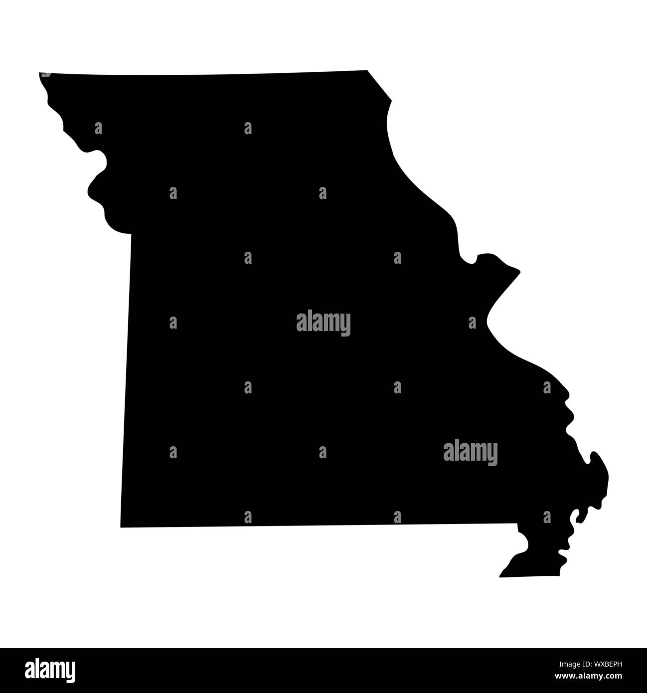 Missouri silhouette map Stock Vector