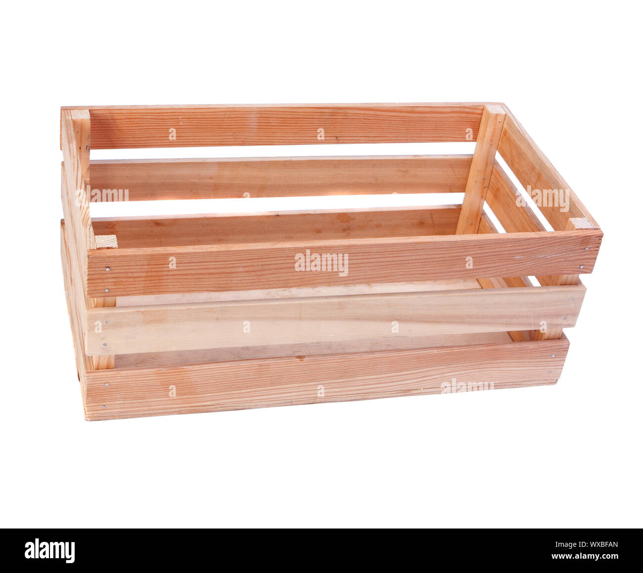 the wooden box isolated on white background Stock Photo - Alamy