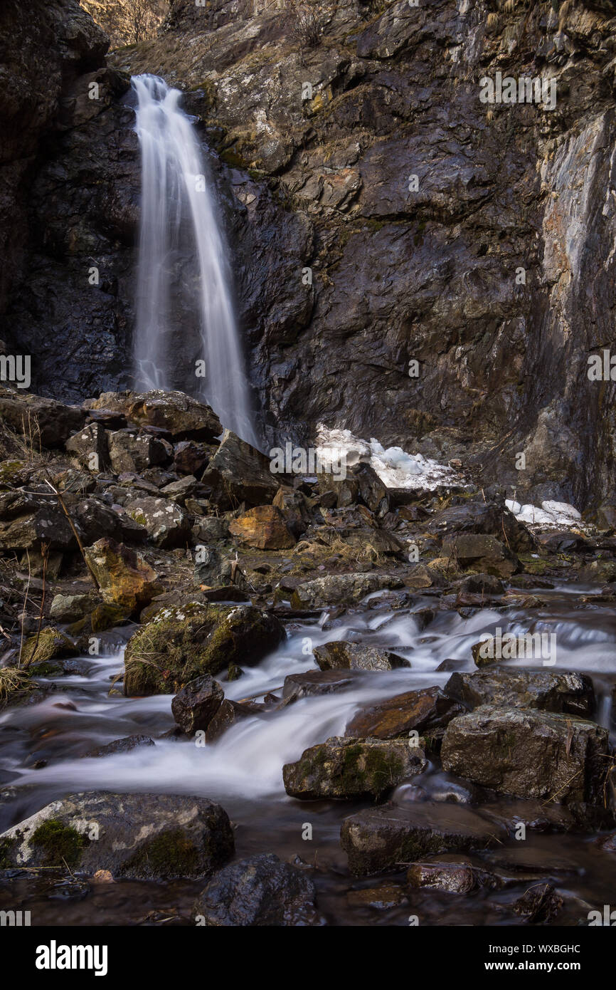 gveleti small waterfall in caucasus Stock Photo
