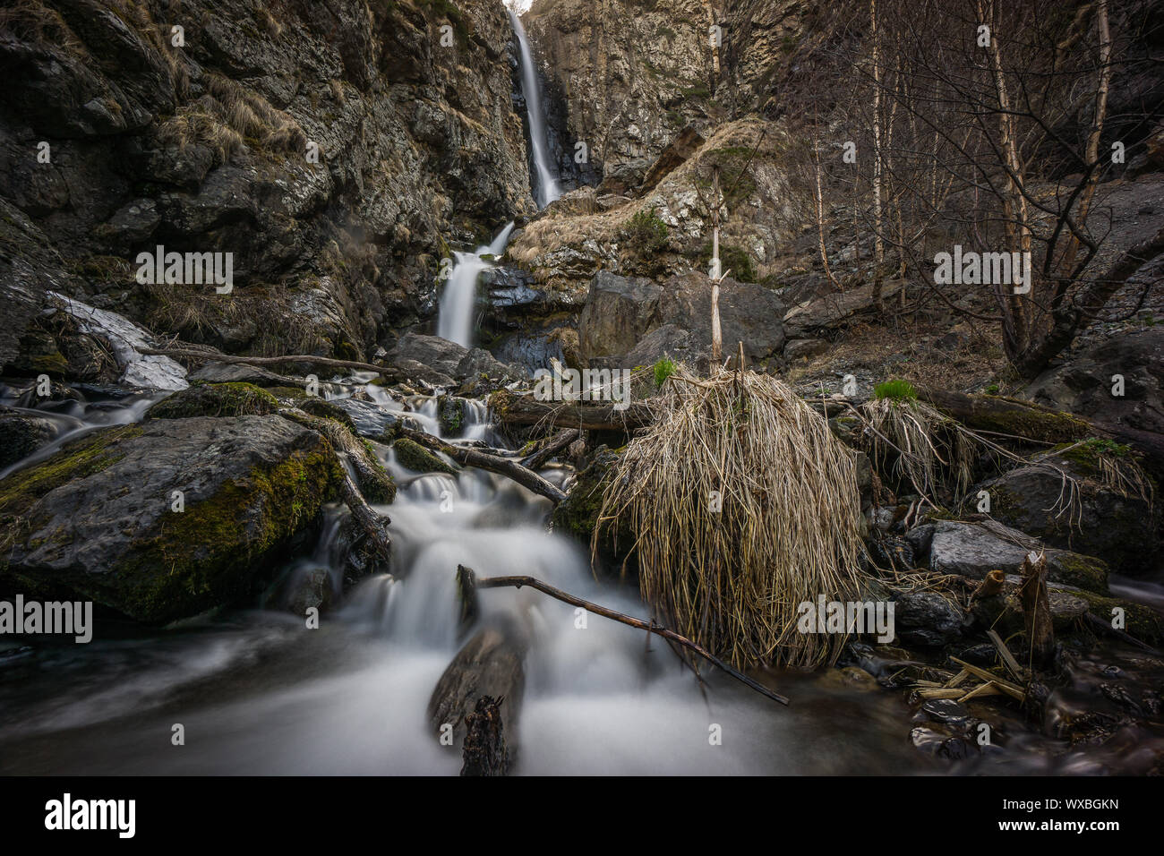 river floating through caucasus landscape Stock Photo