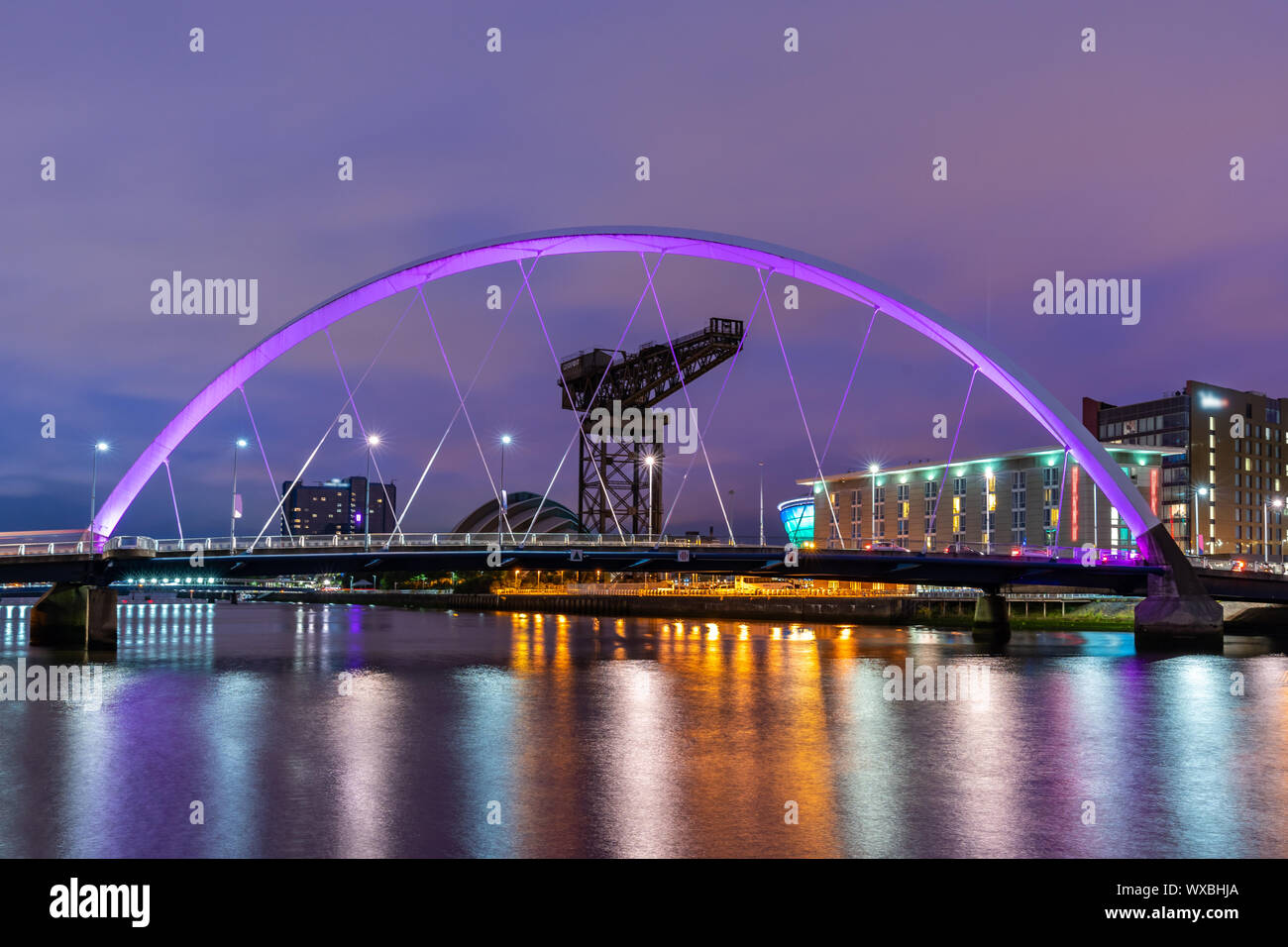 Clyde Arc Bridge ฌสฟหเนไ Stock Photo