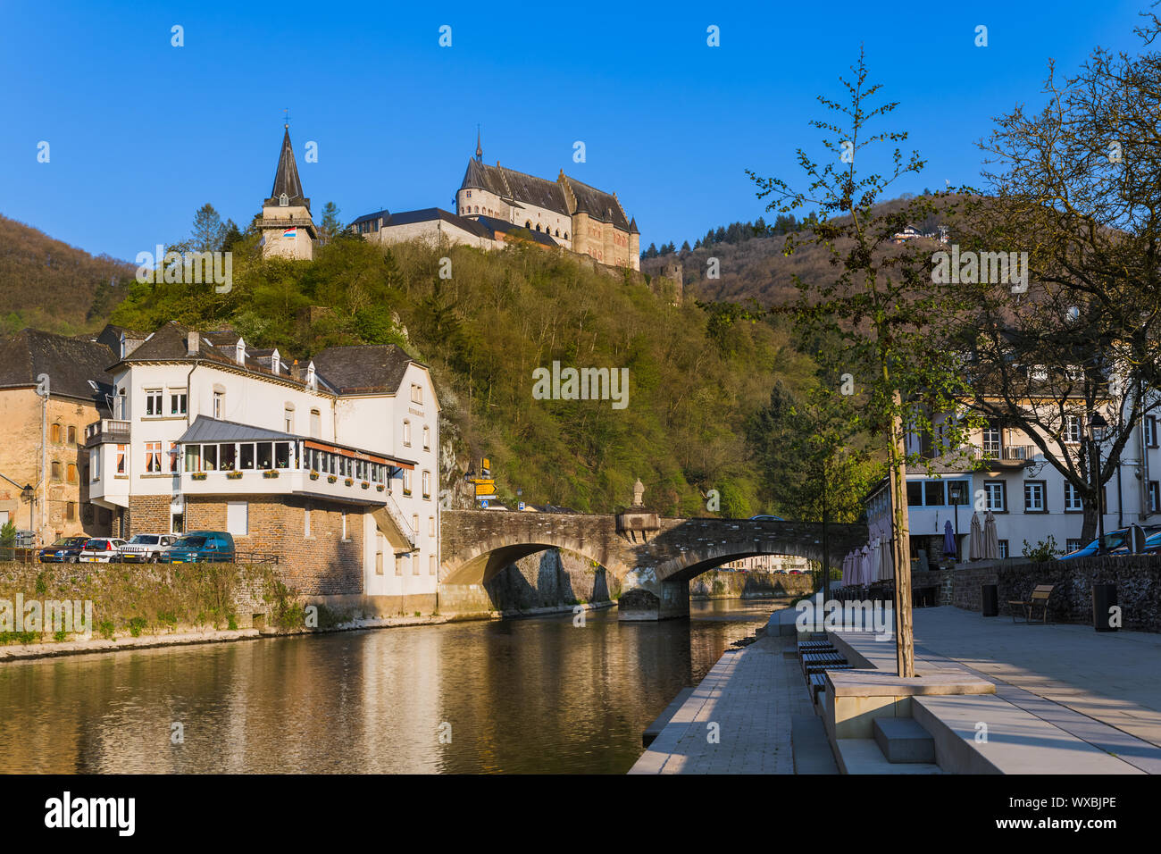 Vianden castle in Luxembourg Stock Photo