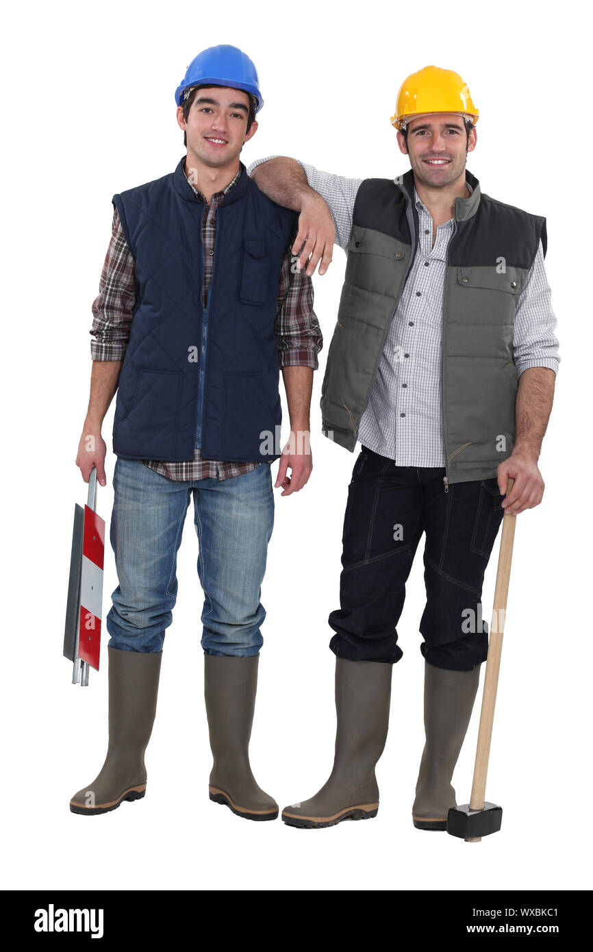 Portrait of blue collar workers Stock Photo Alamy