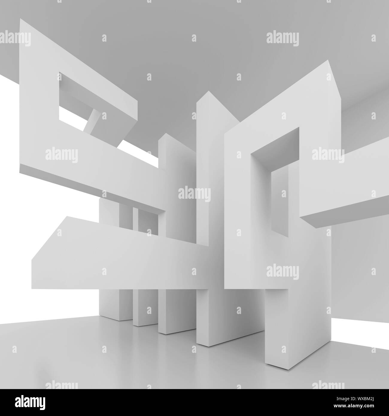 3d Illustration of Blue Abstract Interior Background Stock Photo - Alamy