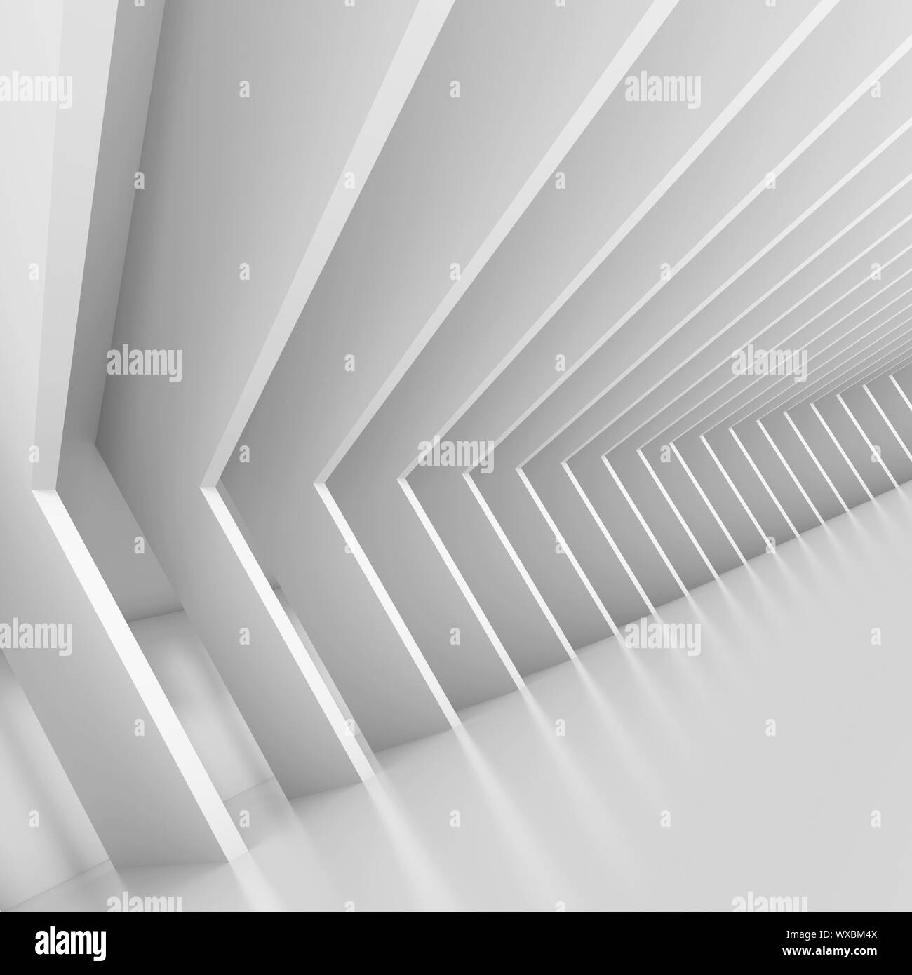 3d Illustration of White Tunnel Background Stock Photo