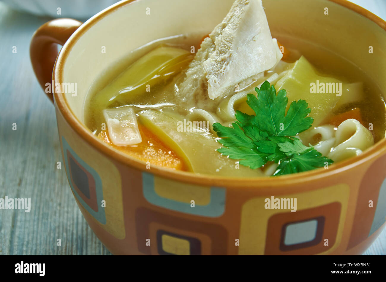 Mexican Chicken Noodle Soup Stock Photo Alamy