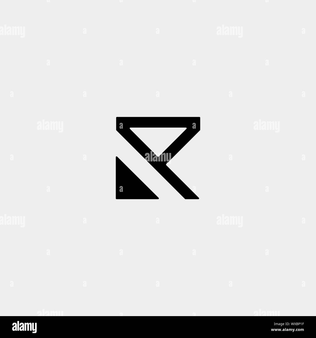 Letter K AK KA R Monogram Logo Design Minimal Icon With Black Color ...
