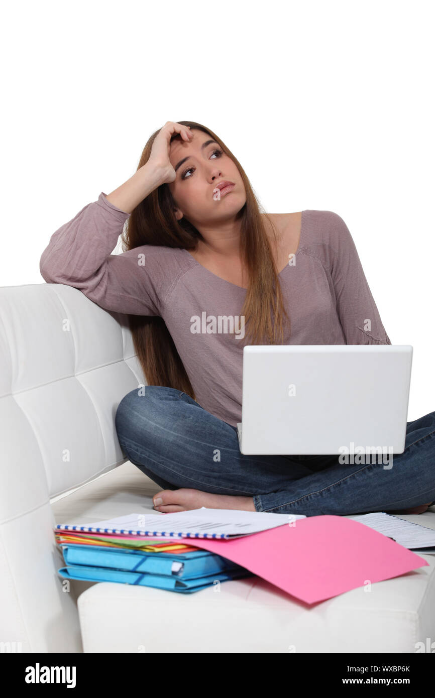 College student contemplate work hi-res stock photography and images ...