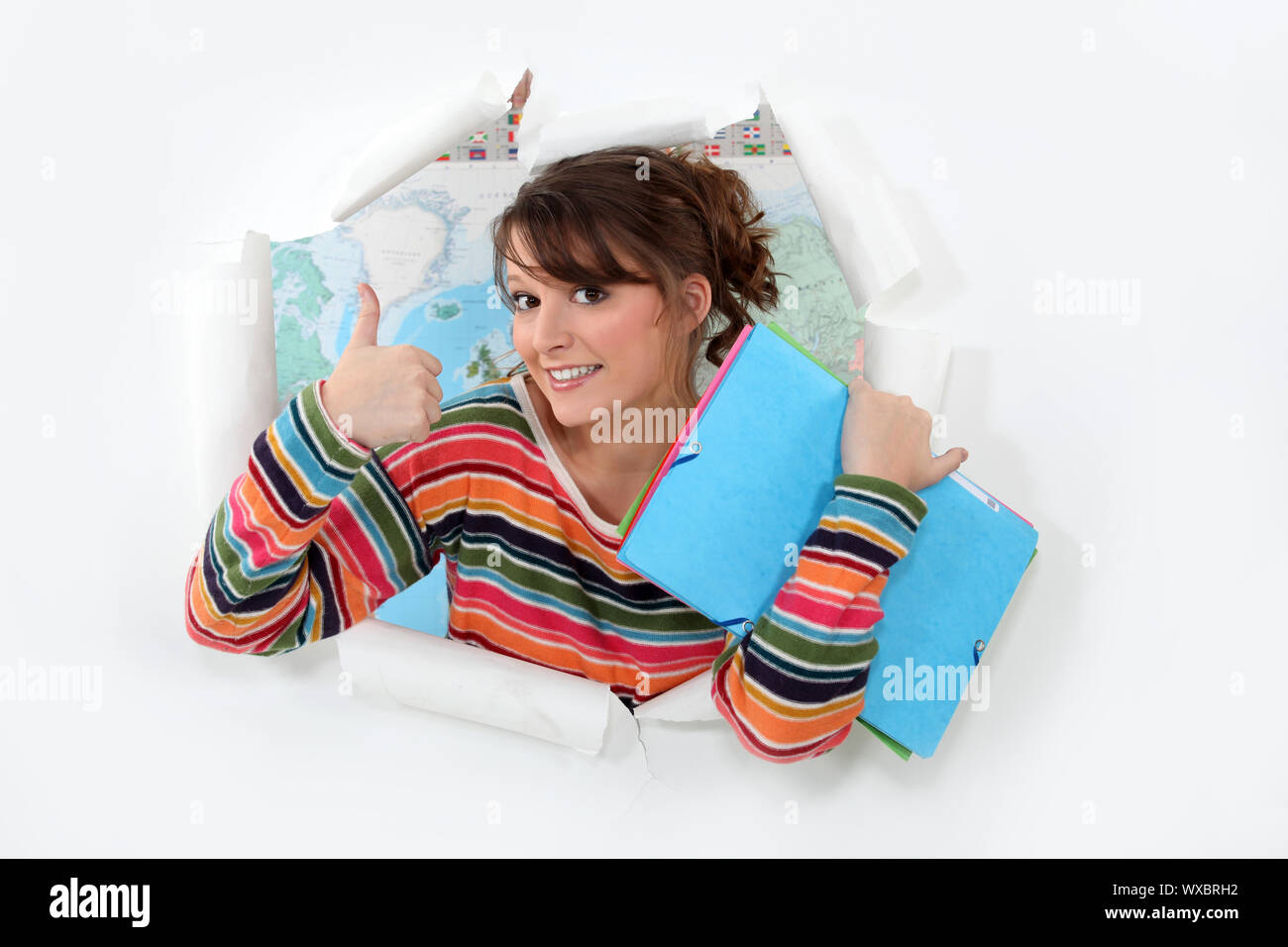 Happy female student Stock Photo - Alamy