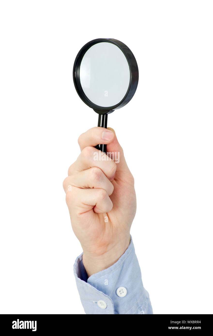 hand holding magnifying glass Stock Photo Alamy