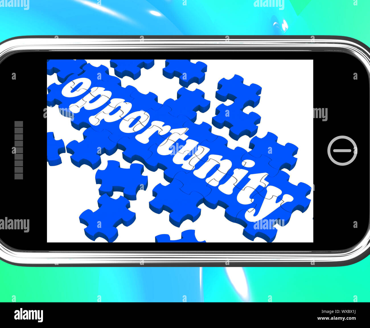 Opportunity On Smartphone Shows Big Chances And Advantages Stock Photo