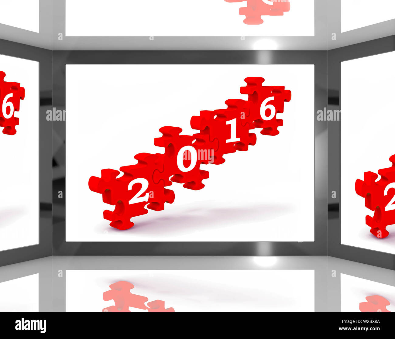 2016 On Screen Shows Predictions And Future Technology Stock Photo