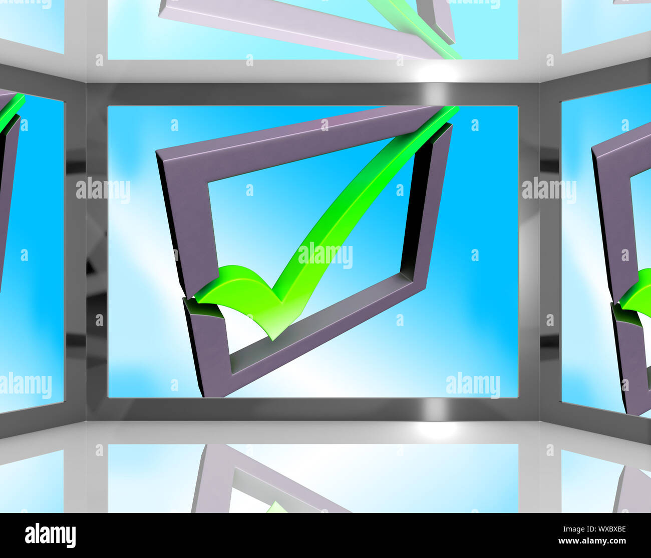 Display Check Images Check Mark On Screen Shows Agreement Or Check List Stock Photo - Alamy