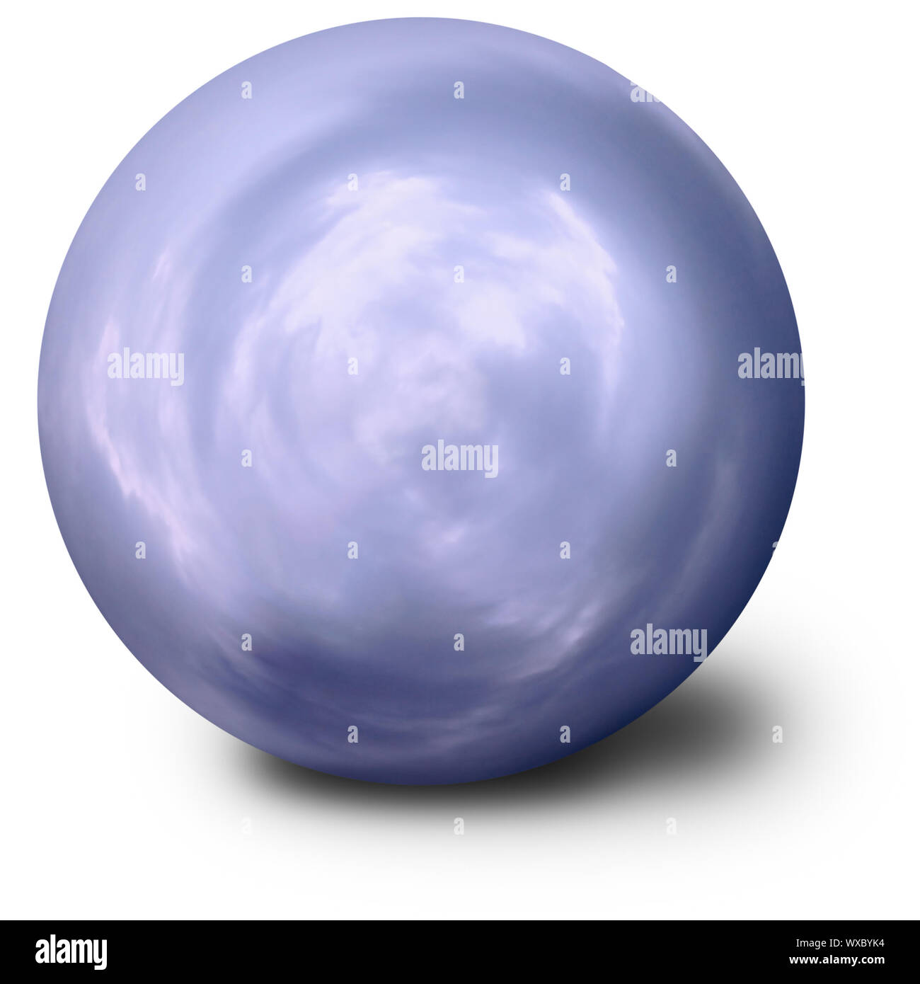 Spiritualistic blue ball isolated on white background Stock Photo
