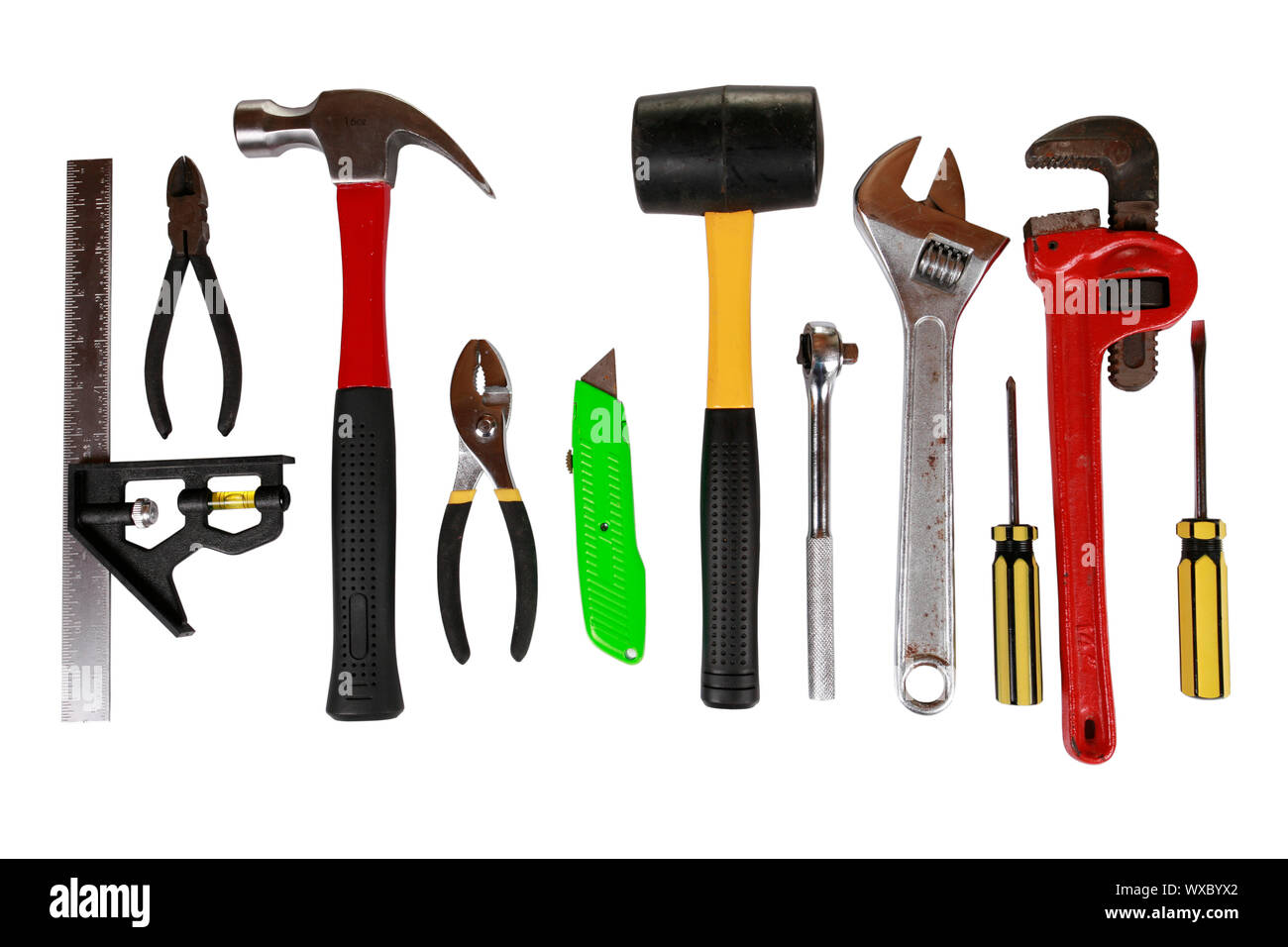 Assortment of many different tools isolated on white Stock Photo - Alamy