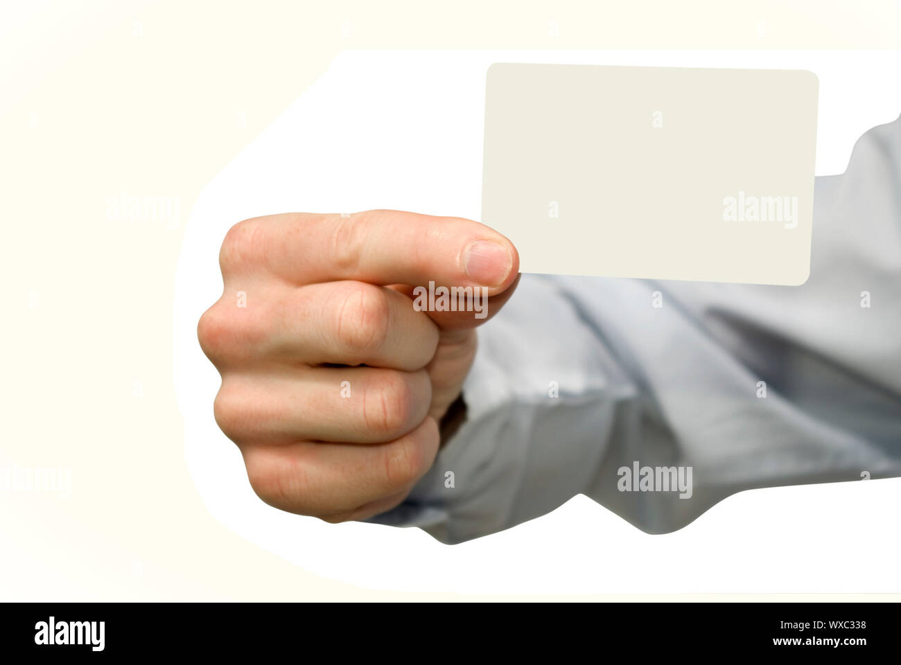 hand holding a blank business card Stock Photo - Alamy