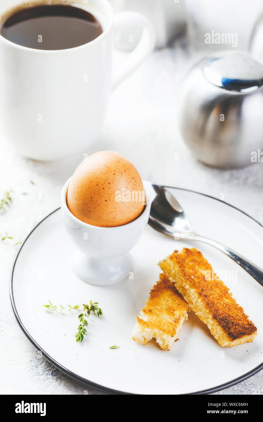 Soft boiled egg for breakfast Stock Photo