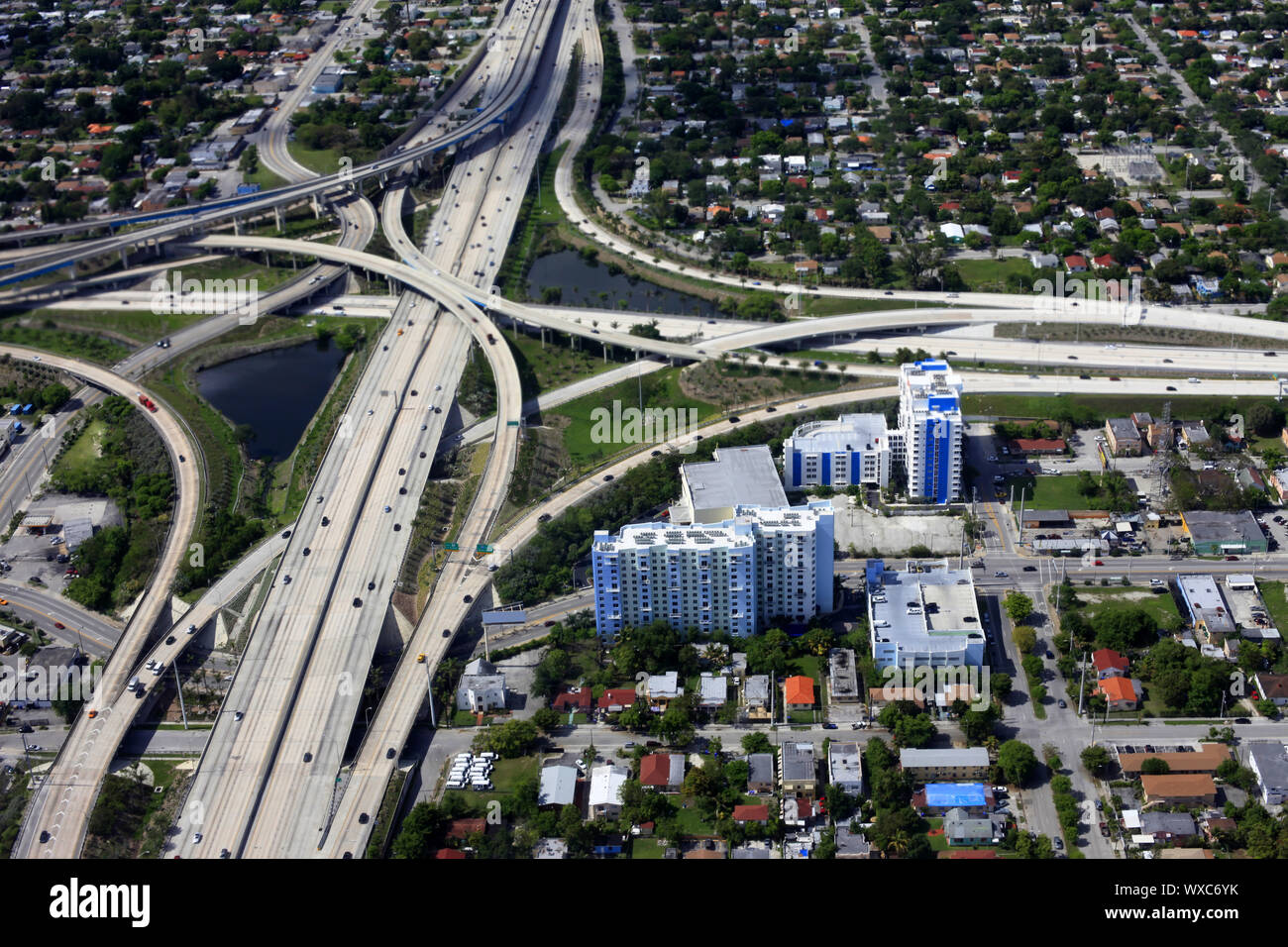 Roads junction in Miami Stock Photo