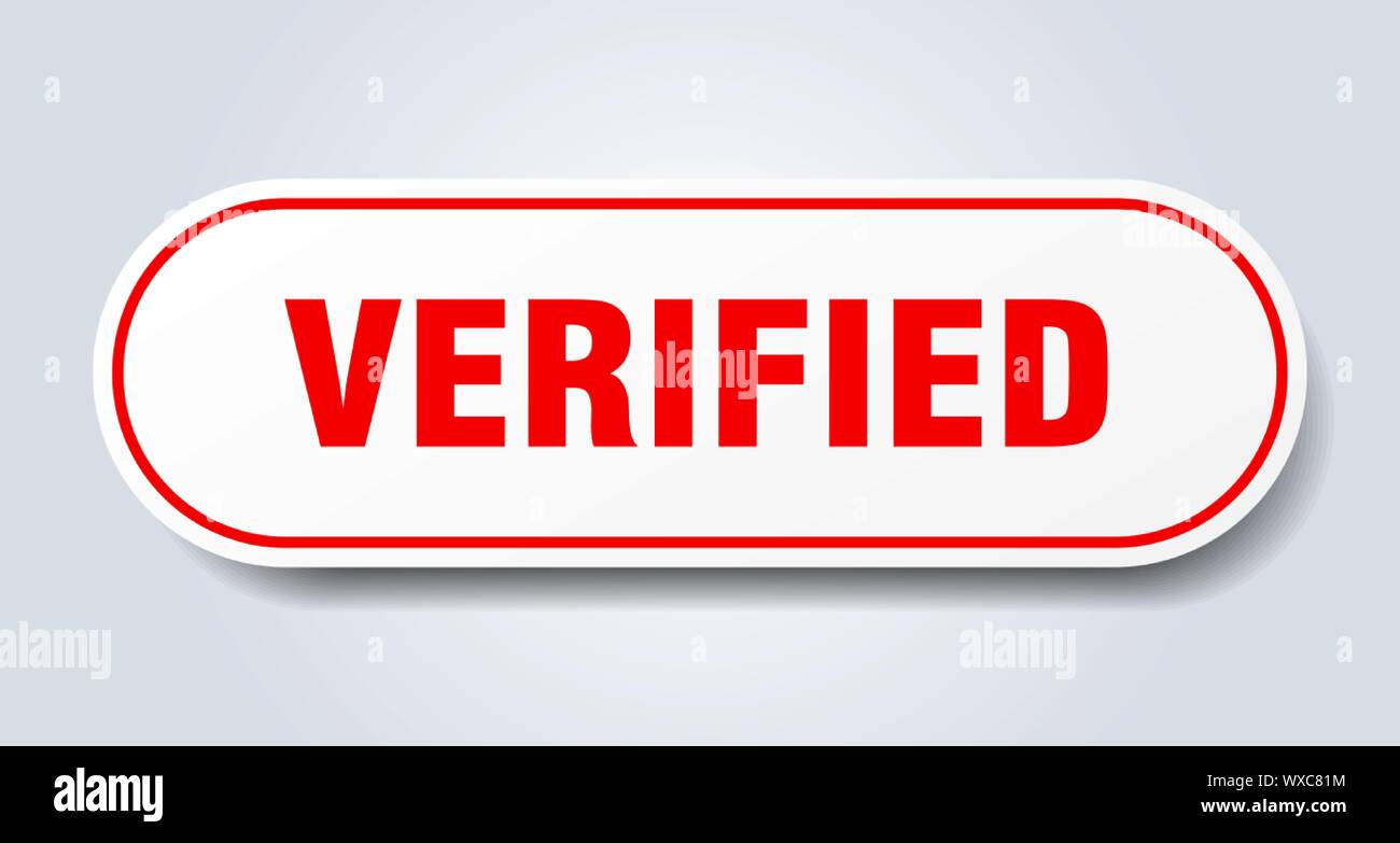 verified sign. verified rounded red sticker. verified Stock Vector