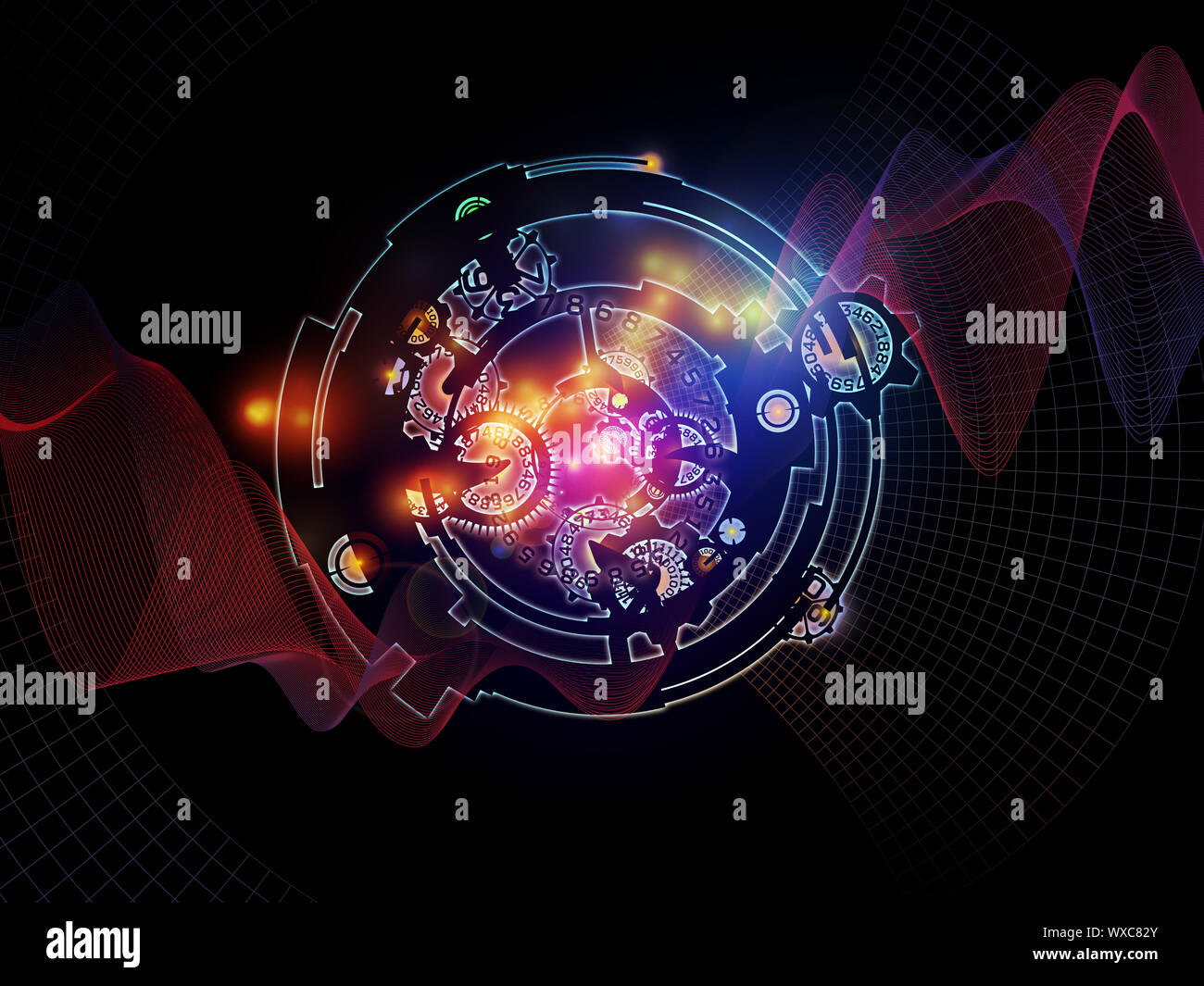 Differential Engine Series Background Design Of Gears Numbers