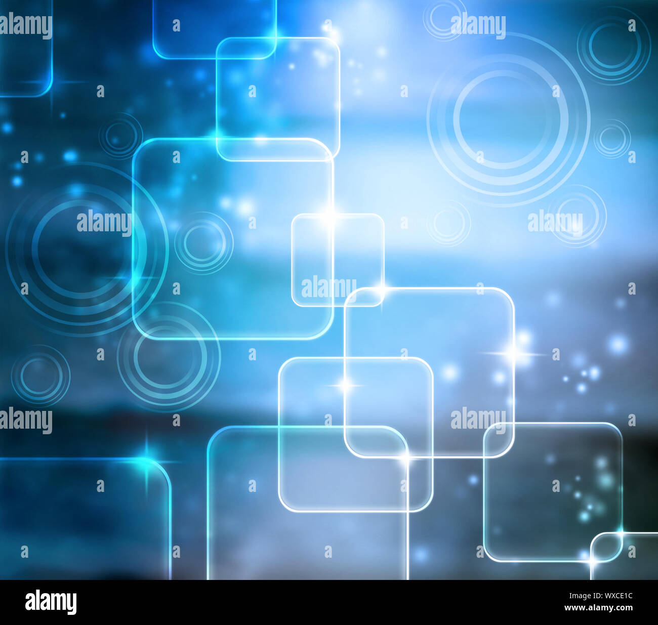 Abstract Tech Blue Shiny Background with Glares Stock Photo - Alamy