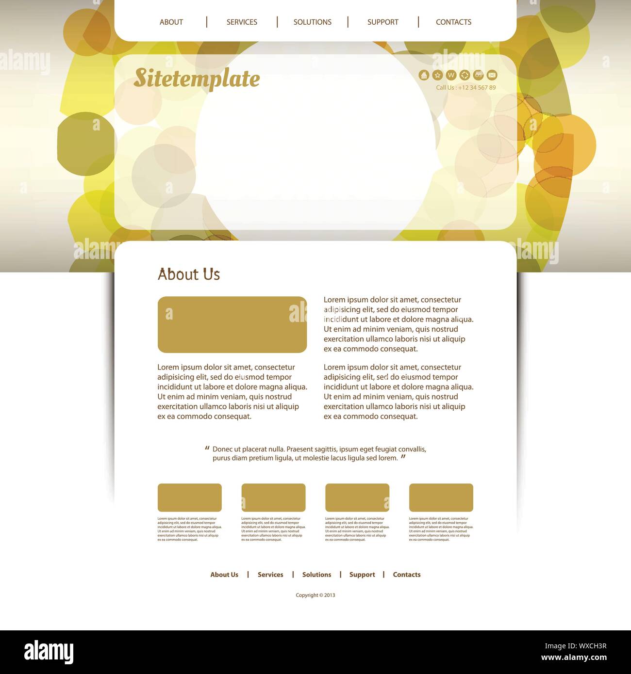 Website Template with Abstract Header Design - Bubbles - Modern Colorful Web Site Creative ...
