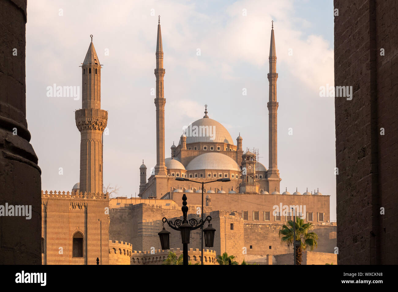 The Mosque of Muhammad Ali in Cairo Egypt at sunset Stock Photo