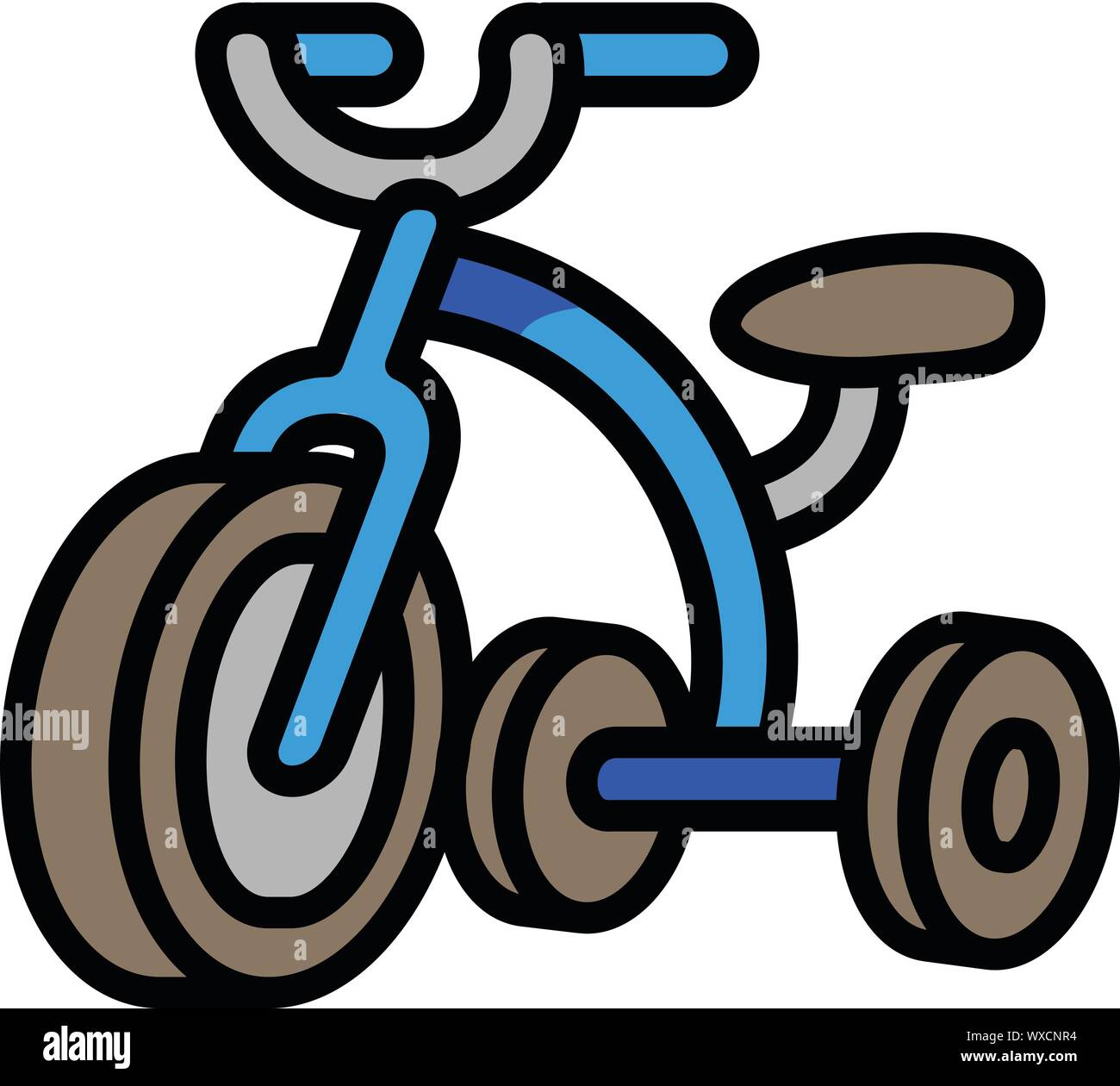 Blue tricycle icon. Outline blue tricycle vector icon for web design  isolated on white background Stock Vector Image & Art - Alamy