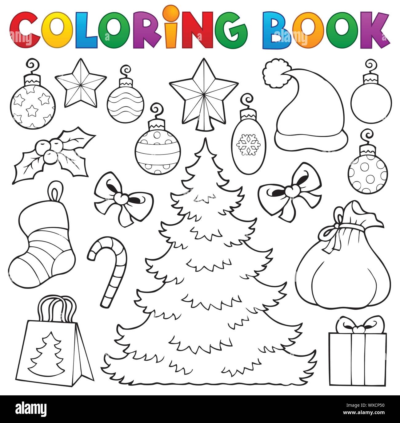 coloring-book-christmas-decor-1-stock-vector-image-art-alamy