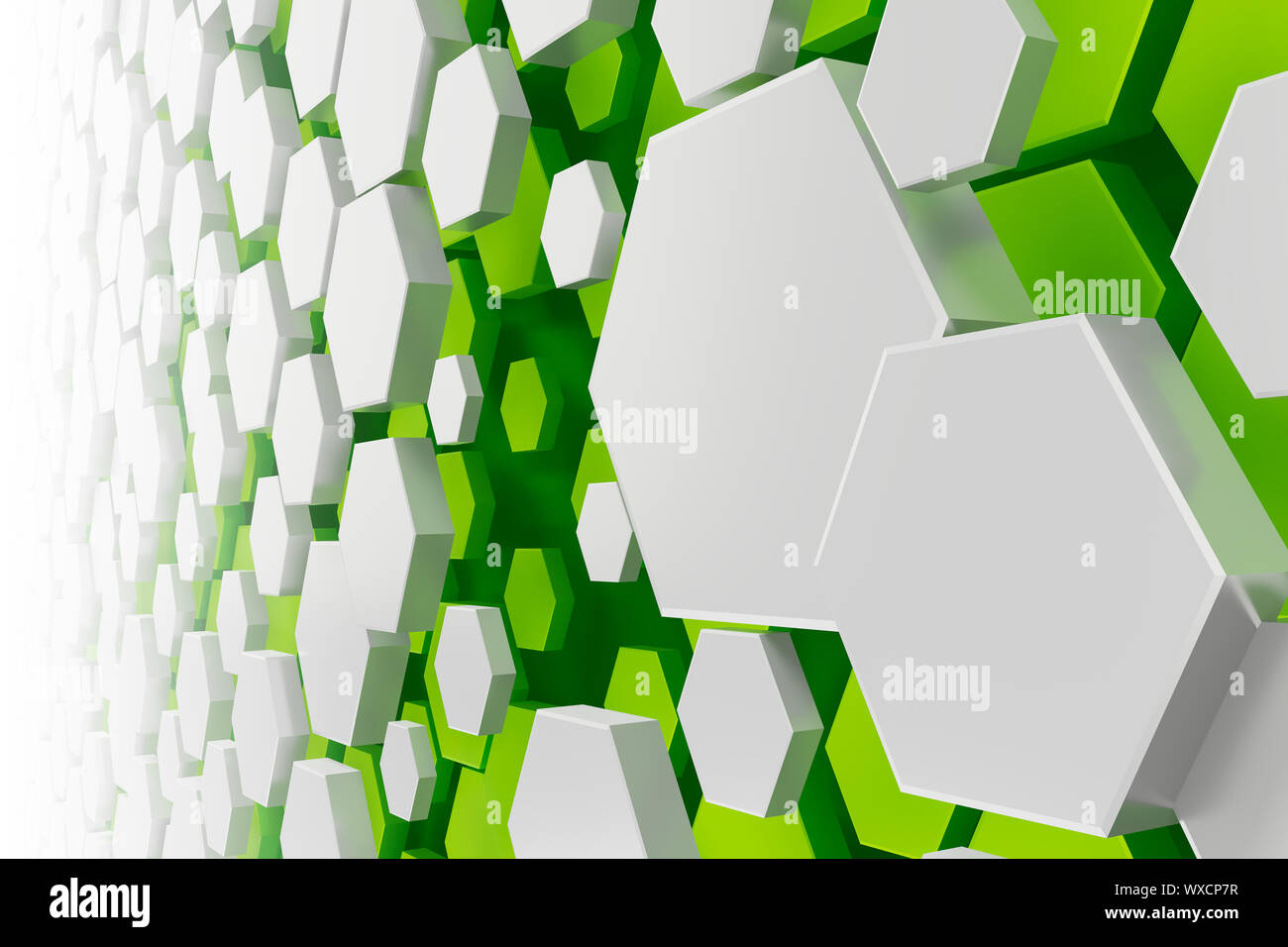 white and green hexagon background Stock Photo - Alamy