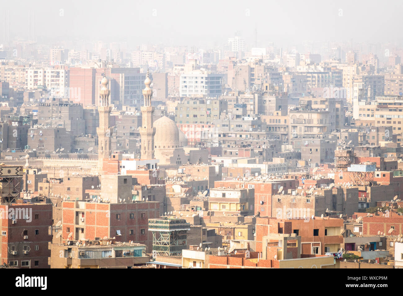 hazey scenery at Cairo Egypt Stock Photo