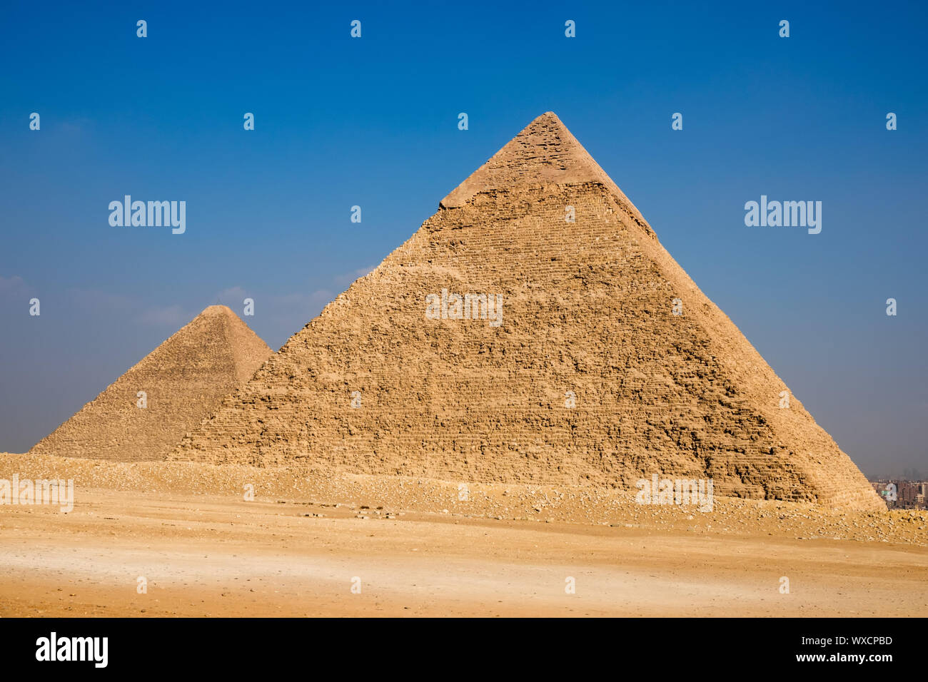 Pyramids at Giza Cairo Egypt Stock Photo