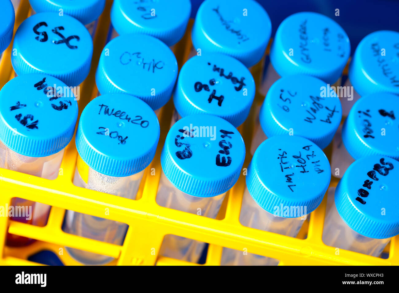 numbered plastic tubes Stock Photo Alamy