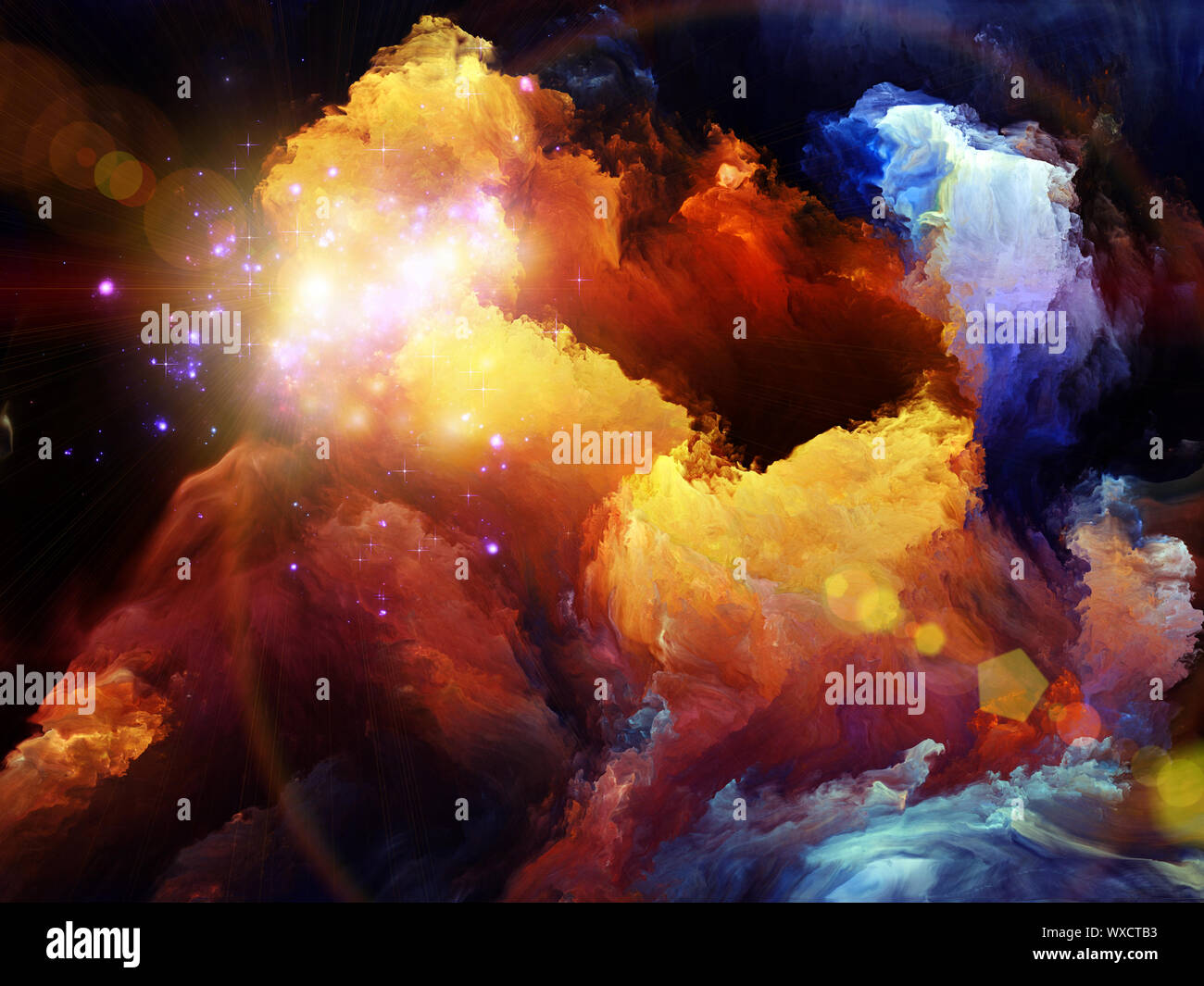 Color Vision series. Backdrop design of colorful forms to provide ...