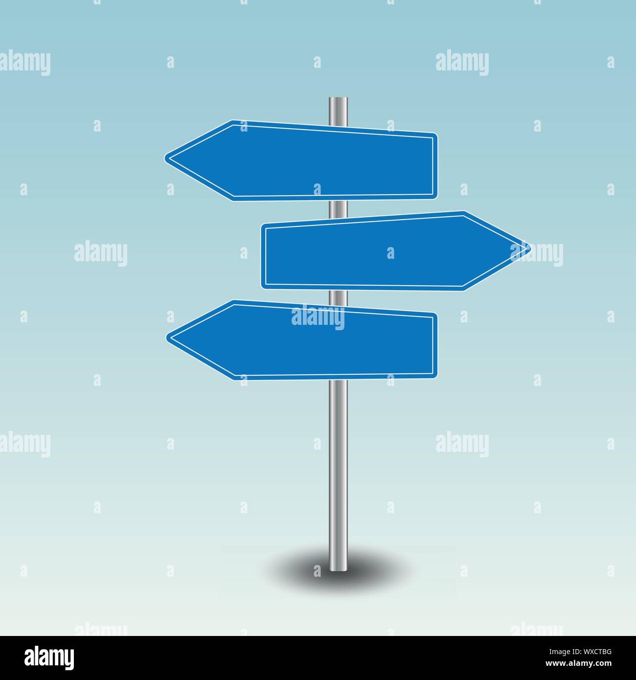 Blue Color direction signs Stock Vector
