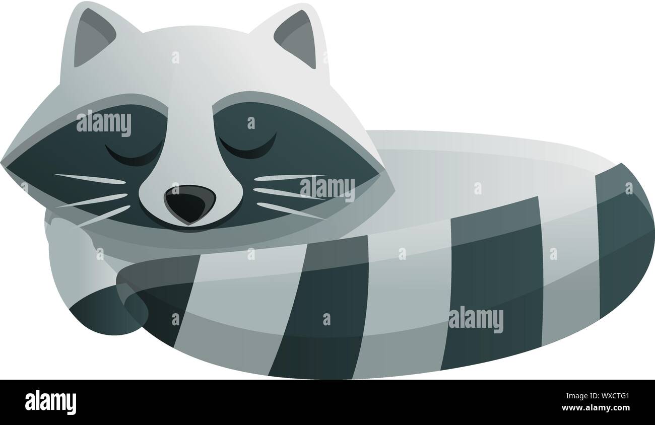 Raccoon sleeping icon. Cartoon of raccoon sleeping vector icon for web ...