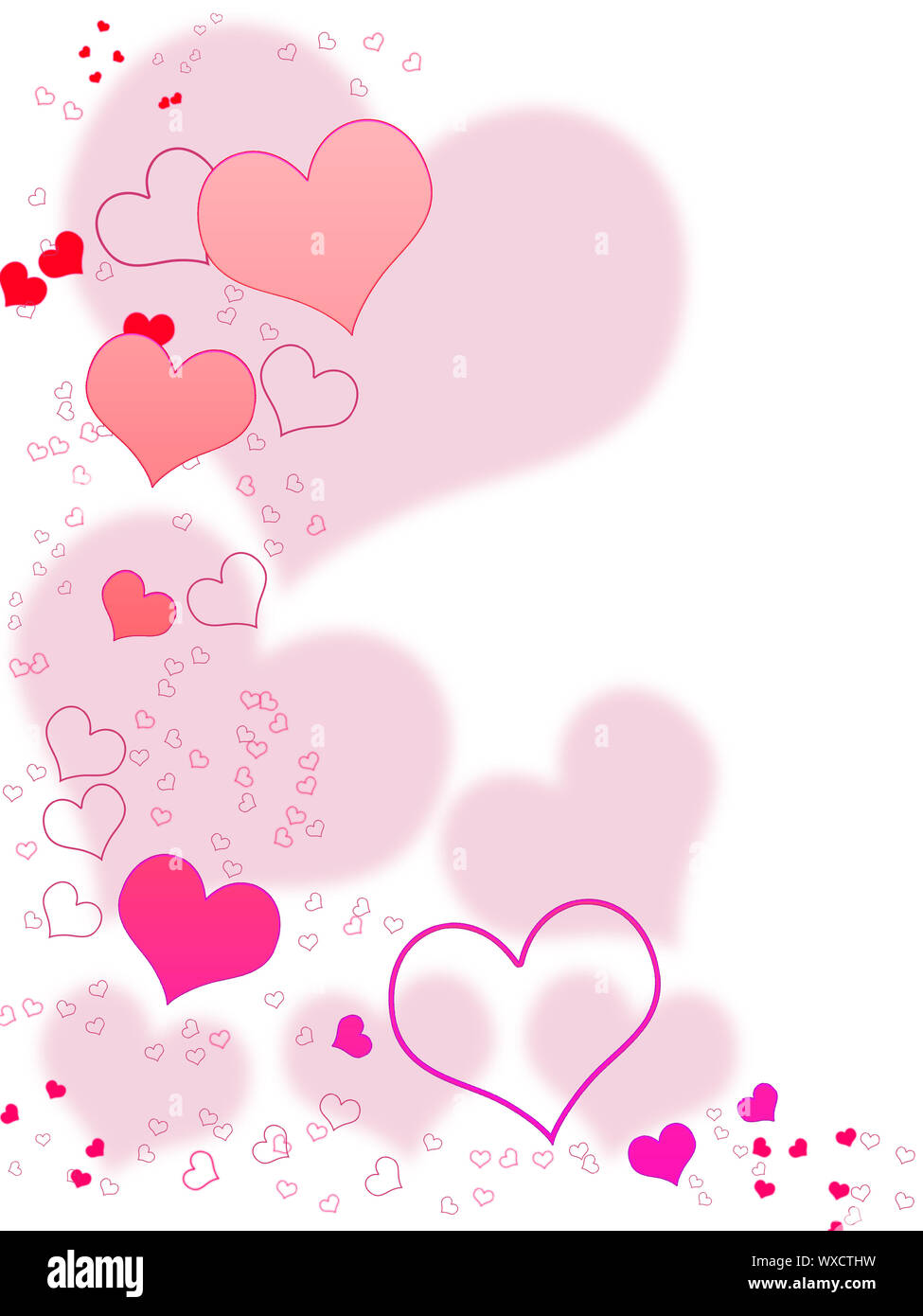 Valentines day background for your designs in white with pink and red ...