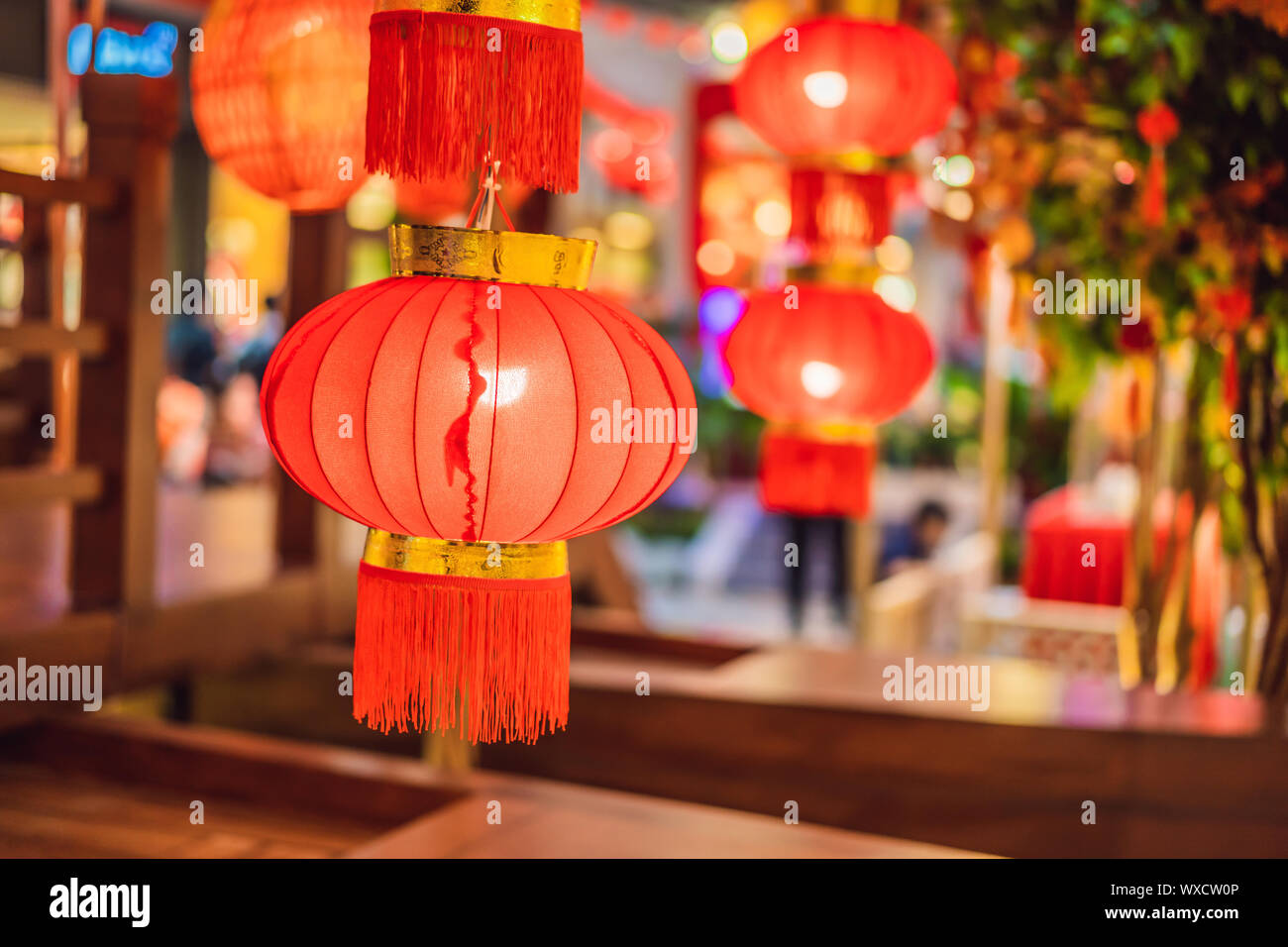 Chinese red lanterns for the Chinese New Year Stock Photo - Alamy