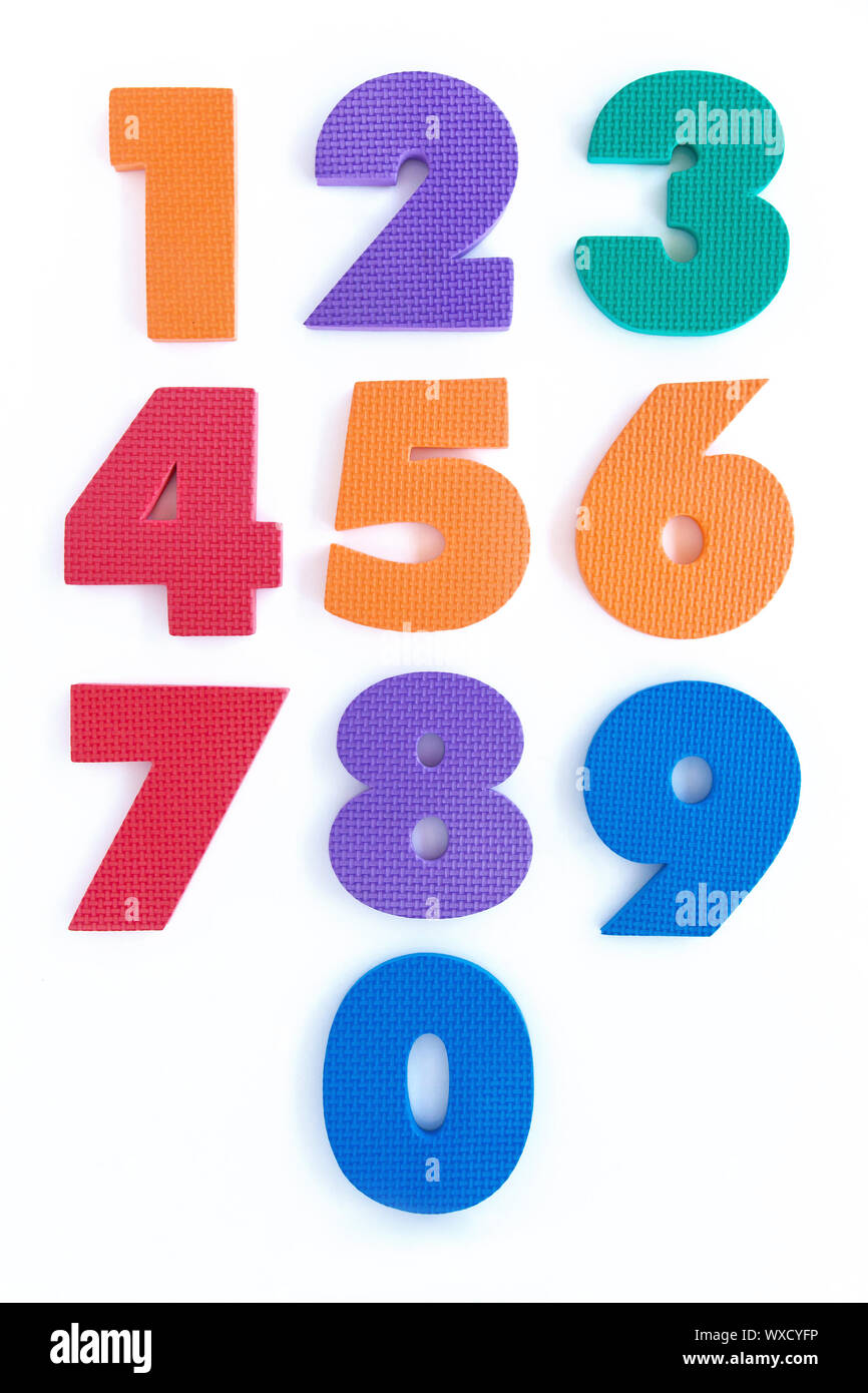 colourful number alphabet Stock Photo