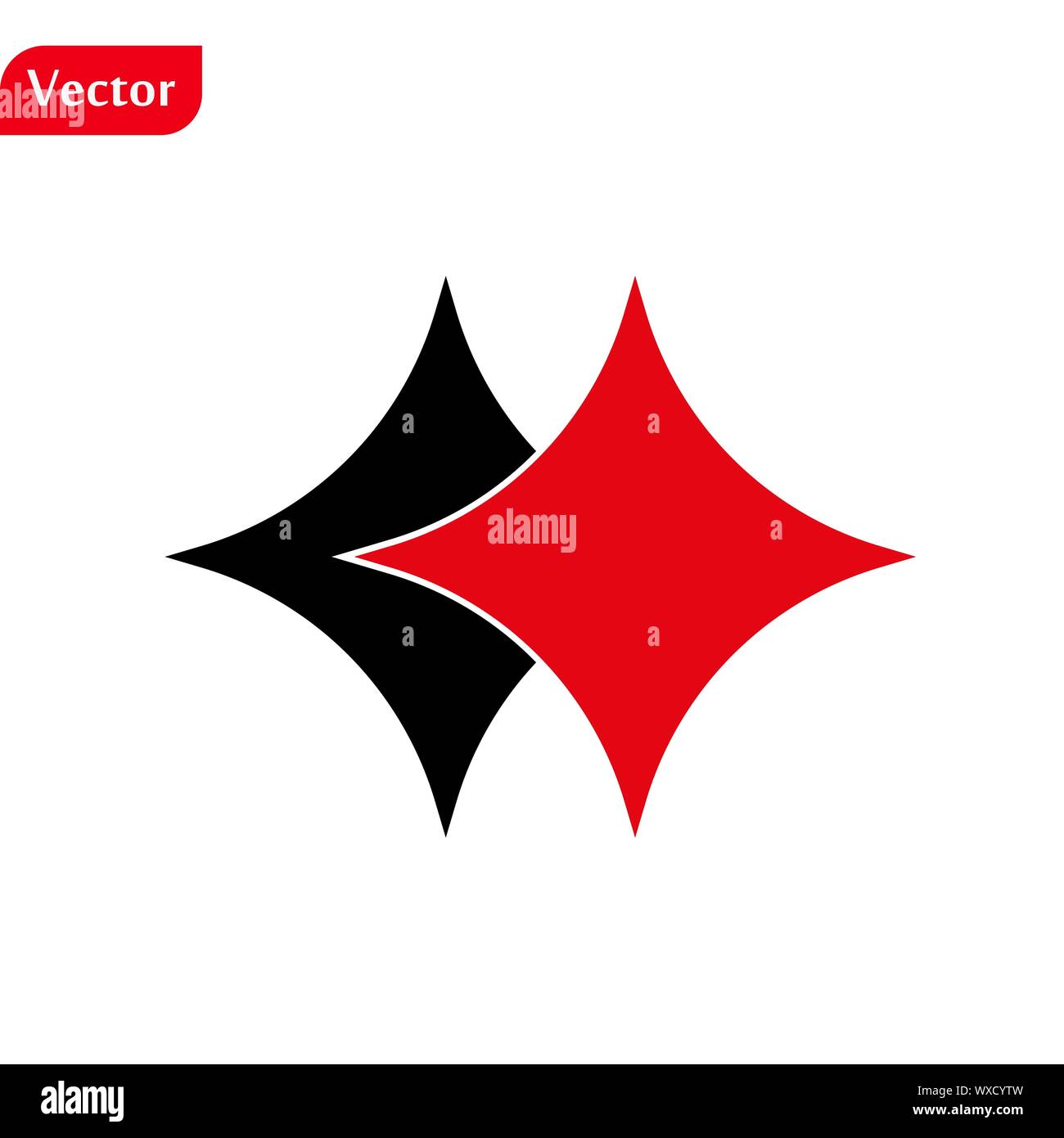 Red and black Diamond card suits flat icon. eps10 Stock Vector Image &amp; Art - Alamy