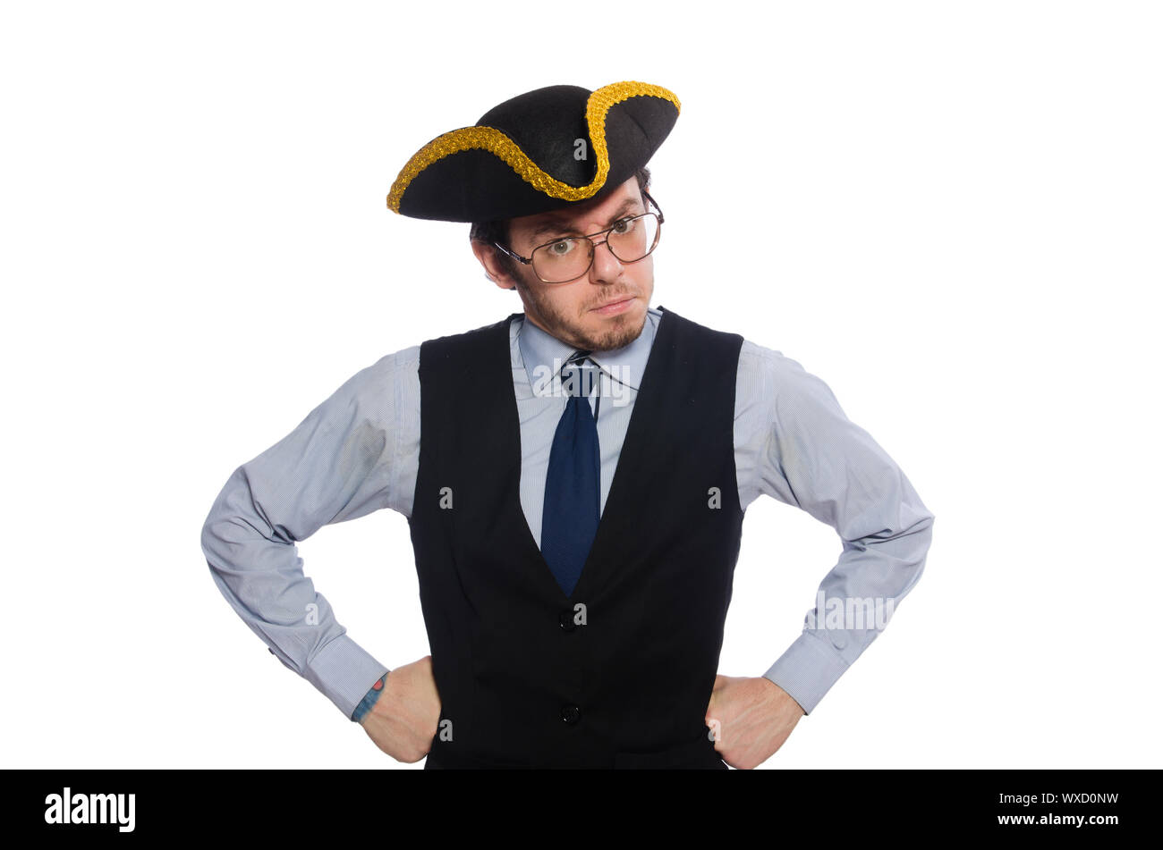 Businessman pirate isolated on white background Stock Photo