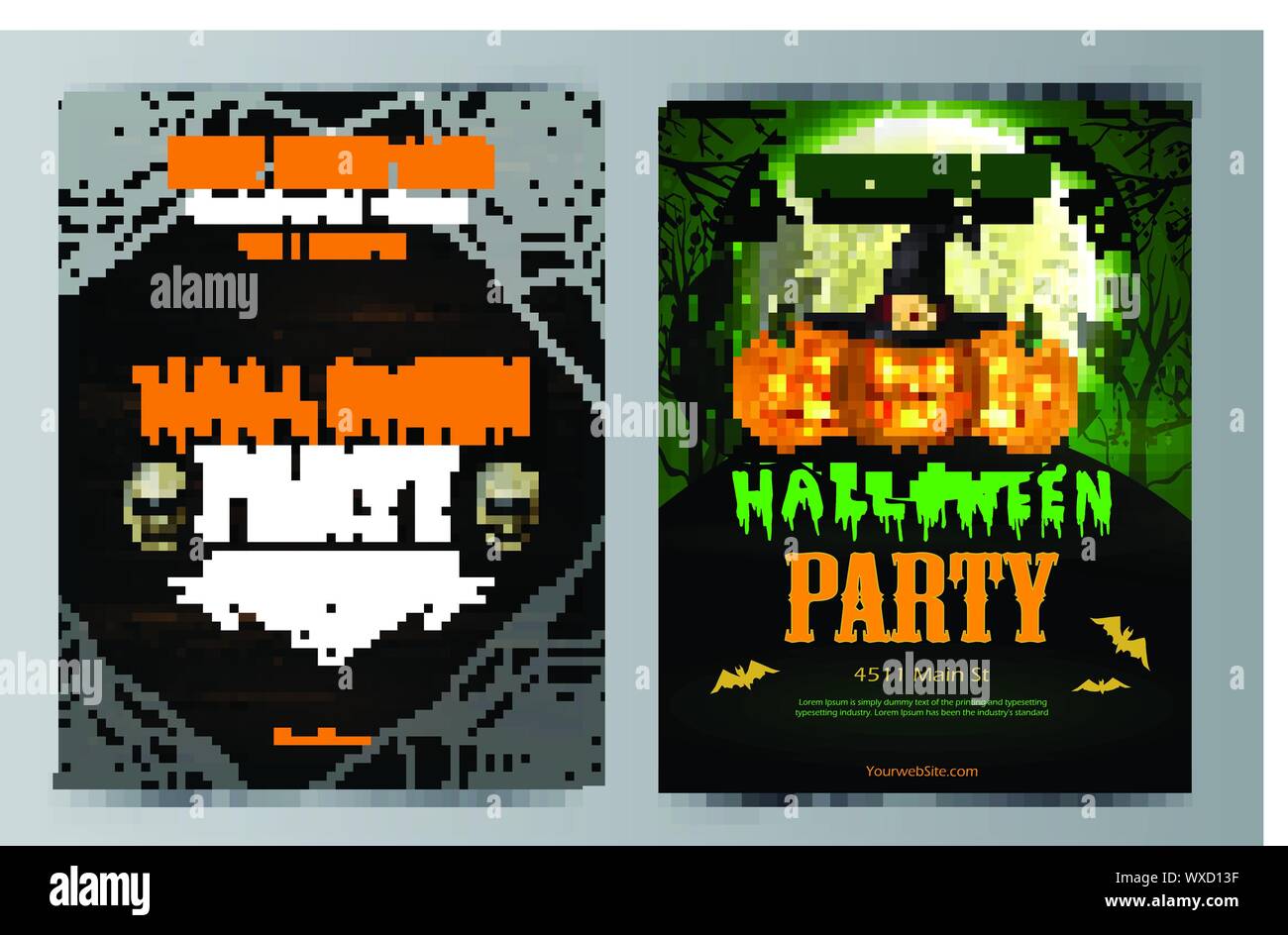 Halloween party flyer with pumpkins Stock Vector Image &amp; Art - Alamy