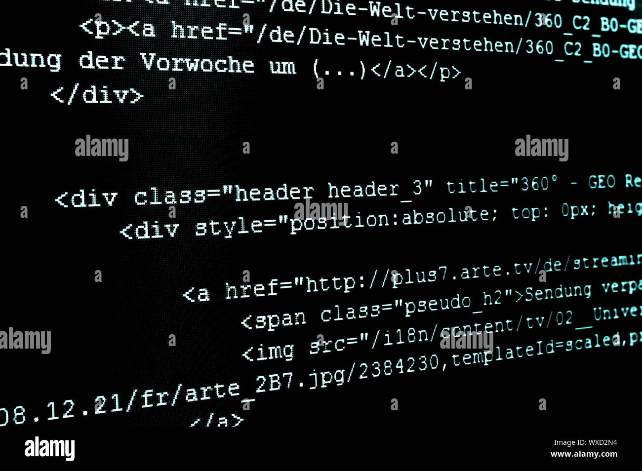 computer html code showing concept of internet and software programming ...