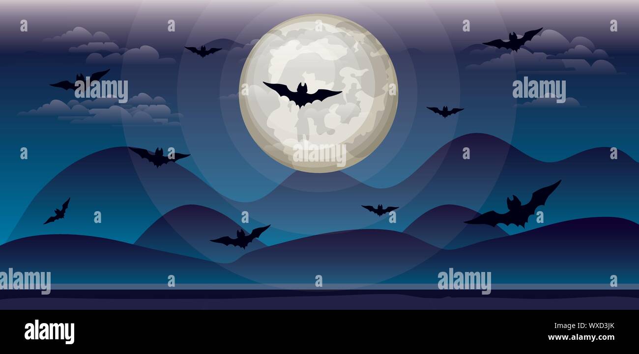 Birds fly in the night sky Stock Vector Images - Alamy