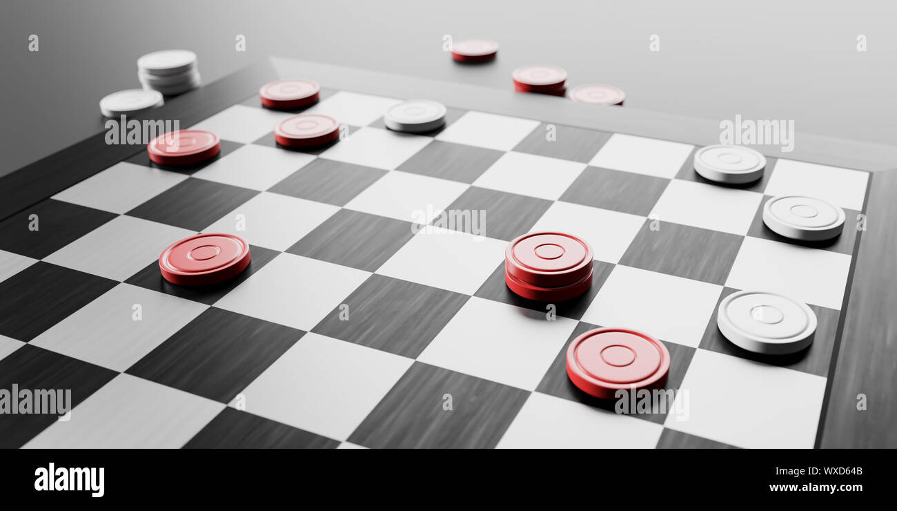 draughts game board Stock Photo