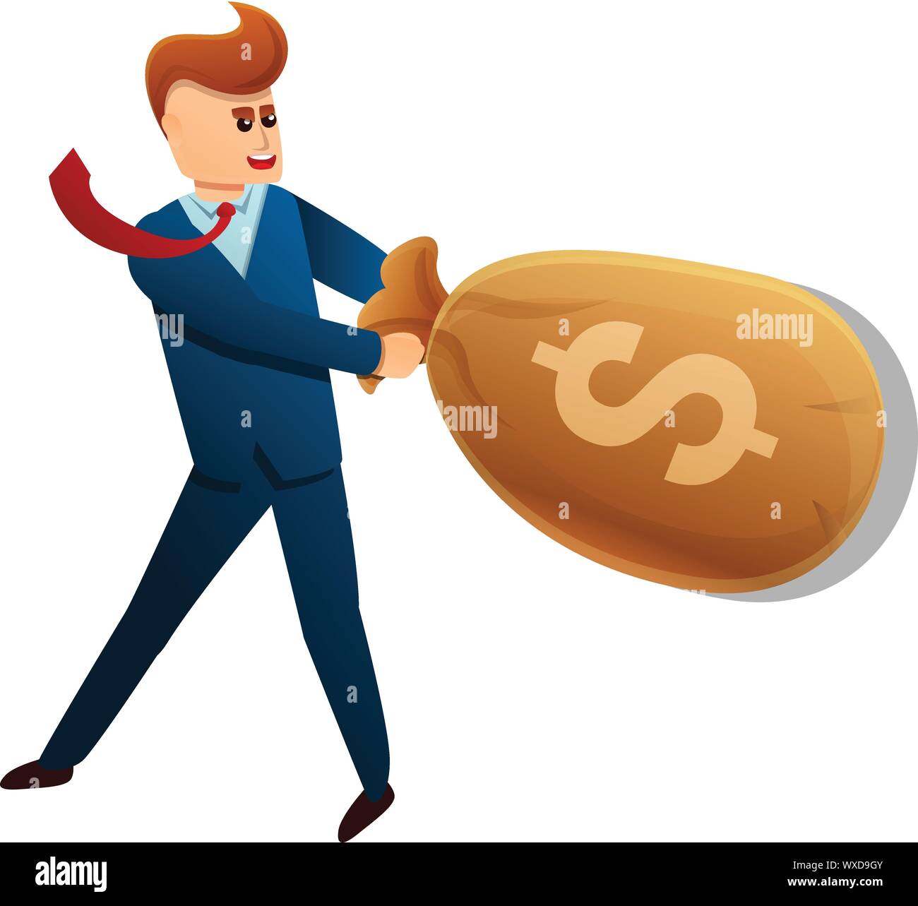 Businessman money bag icon. Cartoon of businessman money bag vector ...