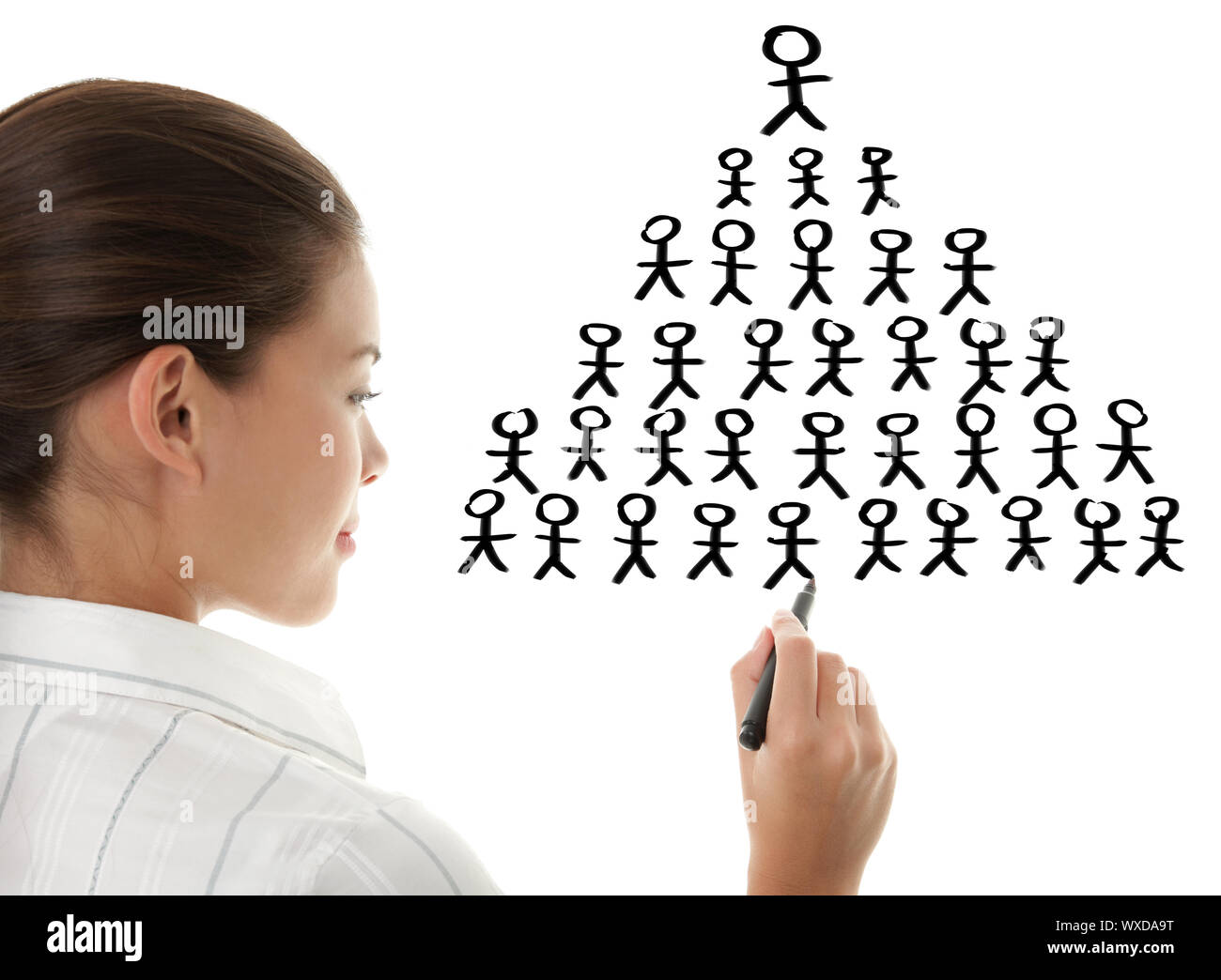 Pyramid scheme - business woman hand drawing pyramid scheme on whiteboard copy space with black marker pen. Business woman isolated on white backgroun Stock Photo - Alamy Pyramid scheme - business woman hand drawing pyramid scheme on whiteboard copy space with black marker pen. Business woman isolated on white backgroun Stock Photo - Alamy