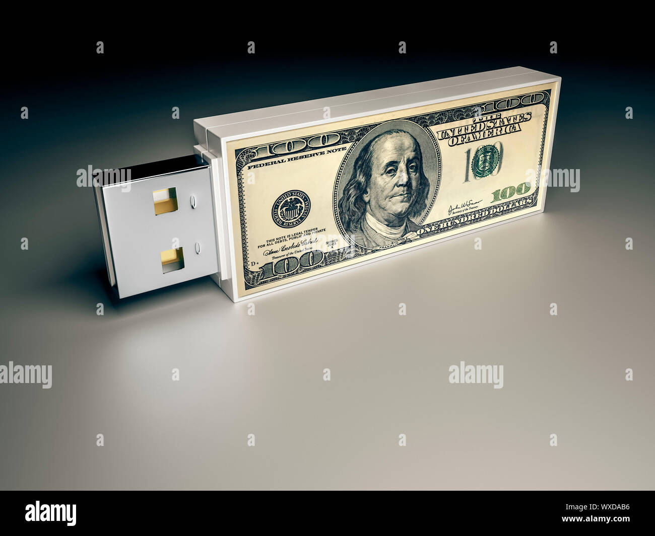 An image of a usb drive with a dollar note Stock Photo Alamy